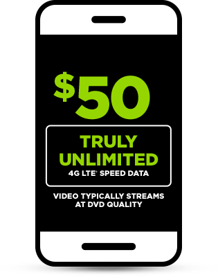 $50 Truly Unlimited 4g Lte† Speed Data - Lte (315x400), Png Download
