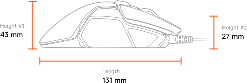 Measurements - Steelseries Rival 110 (960x600), Png Download