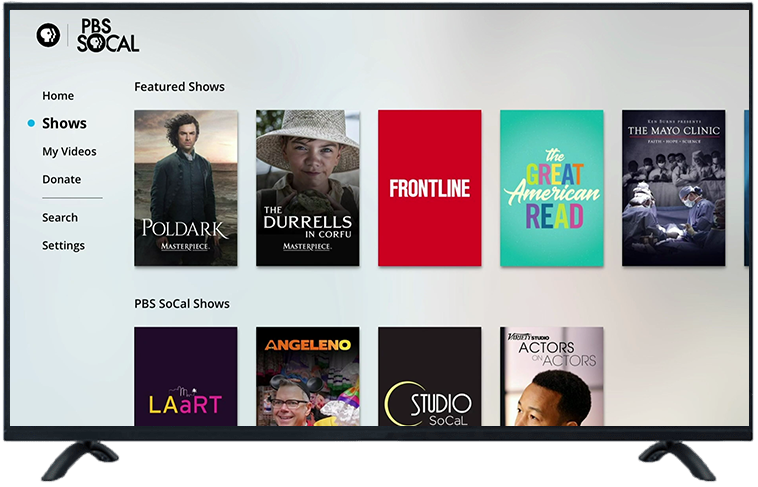 Ipad With Pbs Socal On Screen - Television (758x487), Png Download