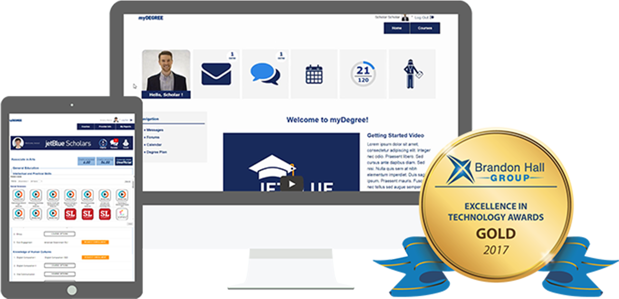 Award-winning Mydegree Platform - Award (2100x702), Png Download