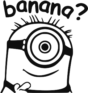 Minions Black And White (500x300), Png Download
