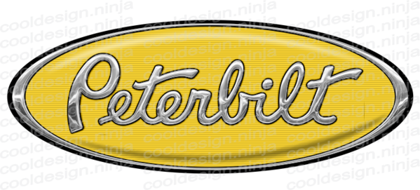 3-pack Dark Yellow Peterbilt Emblem Skins - Yellow (599x271), Png Download