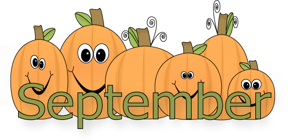 Pumpkin Clip September Png Free Download - Fall September Clip Art (573x279), Png Download