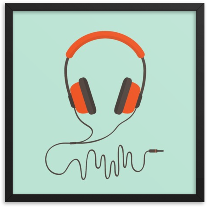 Framed Art Print - Radio Head By Rebecca Laclair (1000x1000), Png Download
