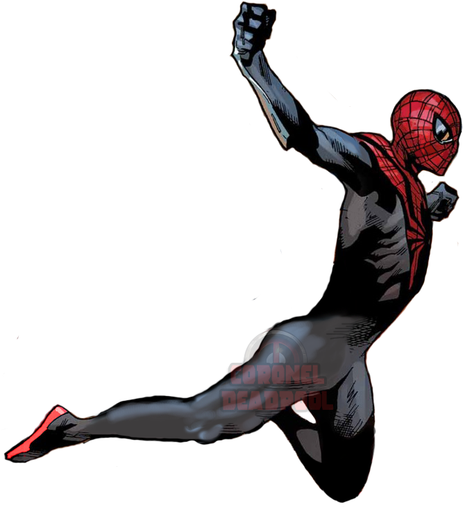 Superior Spiderman En Spider Verse Png Cnel Dpool By - Superior Spider Man Dibujo (715x768), Png Download