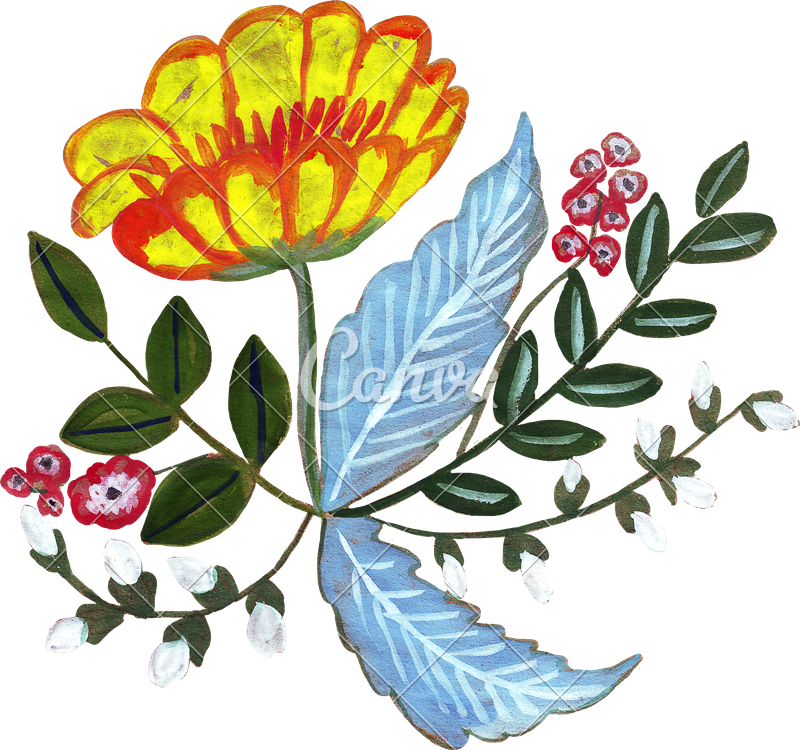 Hand Drawing Watercolor Of A Bouquet - Types Of Colour Drawing (800x750), Png Download