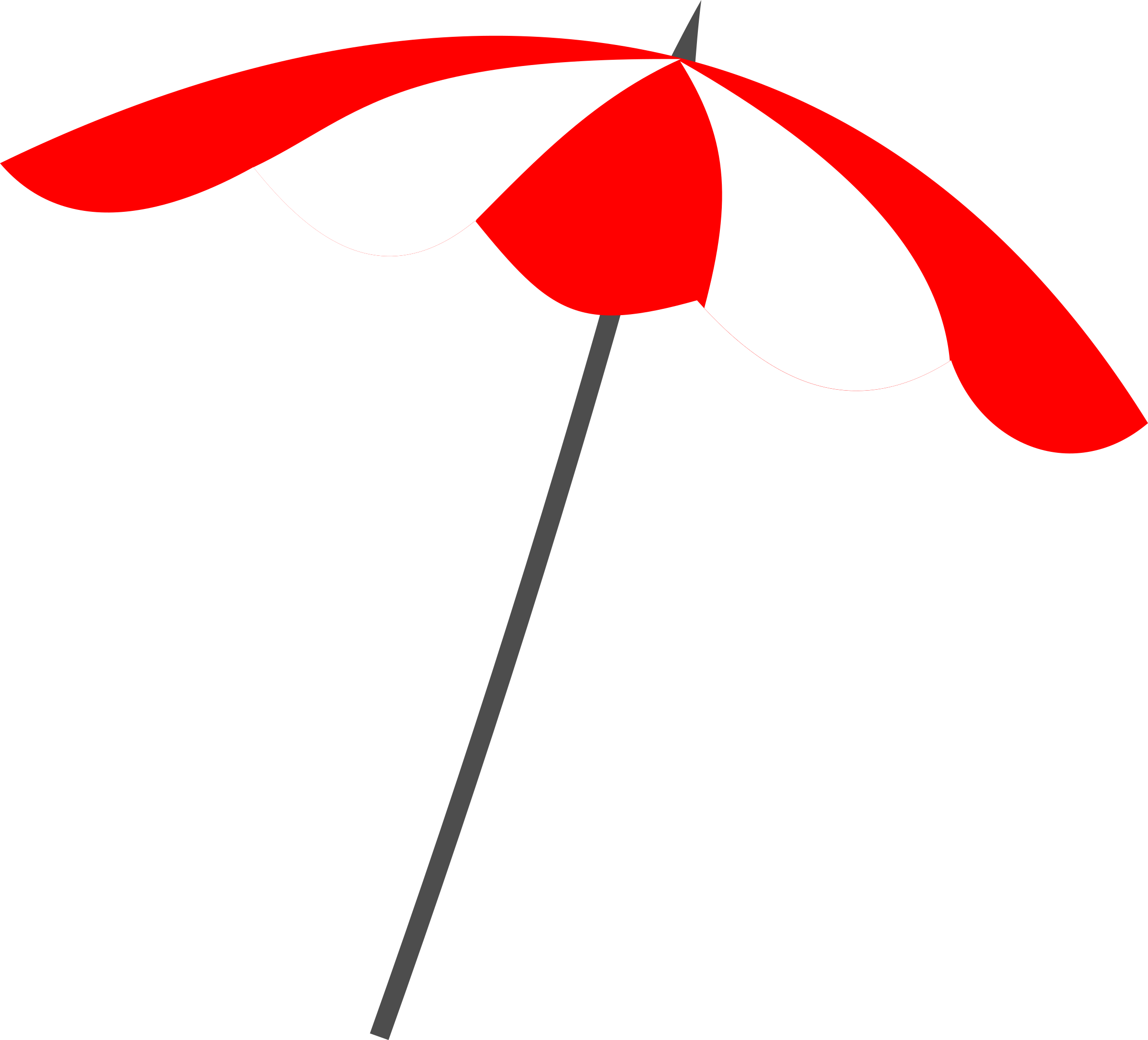 Beach Clipart Beach Umbrella - Beach Umbrella Vector Png (2400x2175), Png Download
