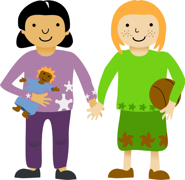 Image Stock Two Little Girls Clip Art At Clker - My Bff Best Friends Forever Mug (600x584), Png Download