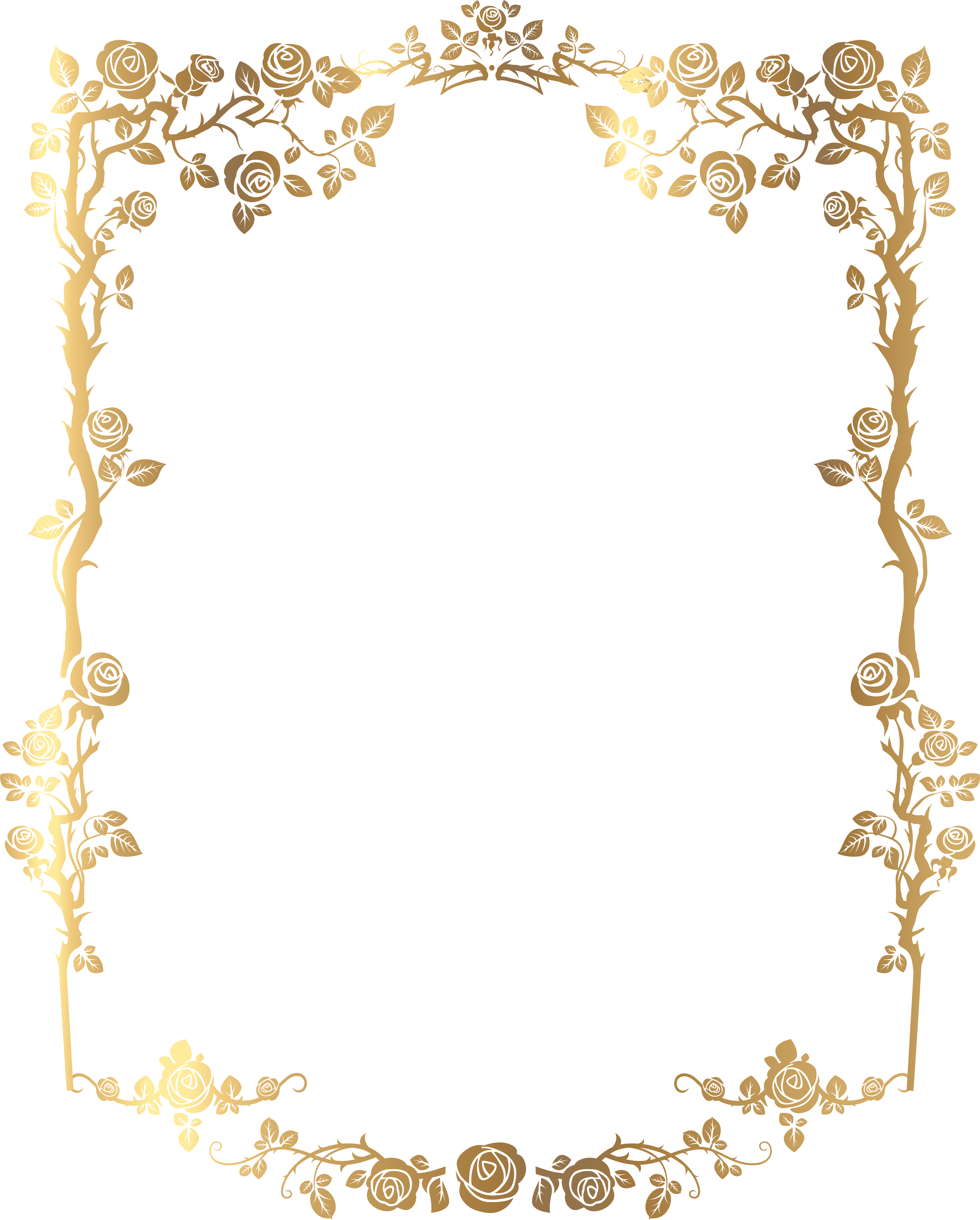 Decorative Rose Frame Png Clip Art Image (6426x8000), Png Download
