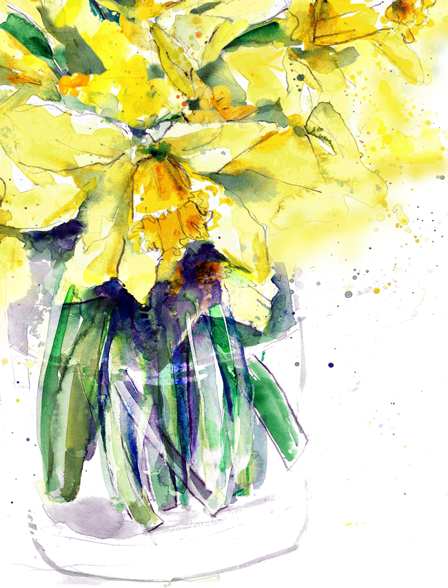 Hurry Up Spring - Watercolor Paint (650x853), Png Download