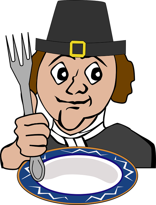 Hungry Pilgrim Clip Art Free Vector - Pilgrims Hungry Clipart (456x597), Png Download