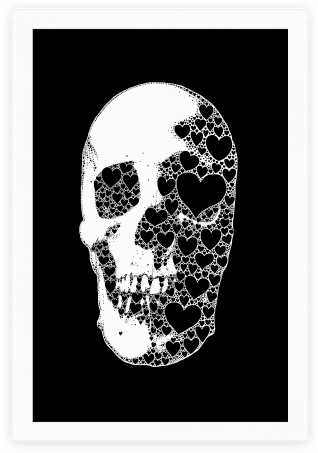 Heart Skull Poster - T-shirt (484x484), Png Download
