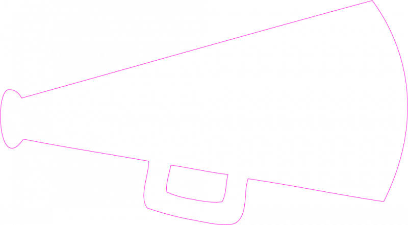 Cheer Megaphone Clipart Black And White - Drawing (800x441), Png Download