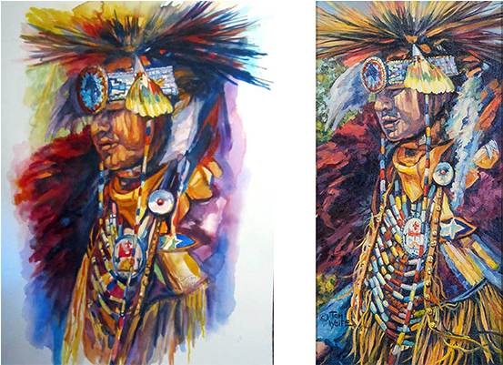 Watercolor Vs Oil - Watercolor Painting (600x400), Png Download