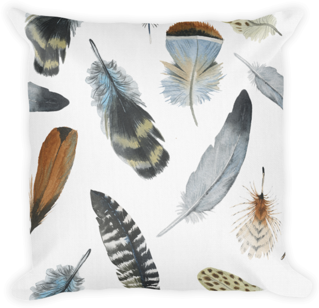 "watercolor Feather Land" Double-sided Print 18"x18" - Watercolor Painting (690x690), Png Download