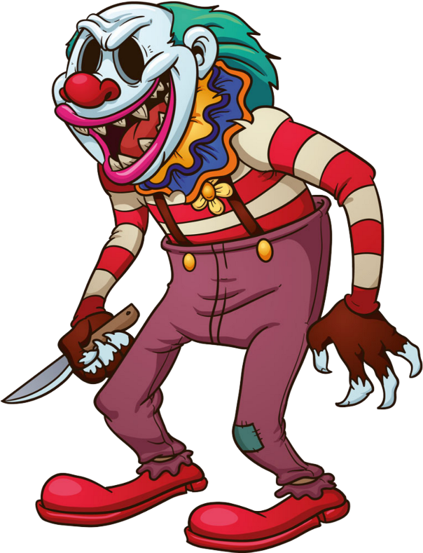 Evil Clown Png - Scary Clowns Clip Art (783x1023), Png Download