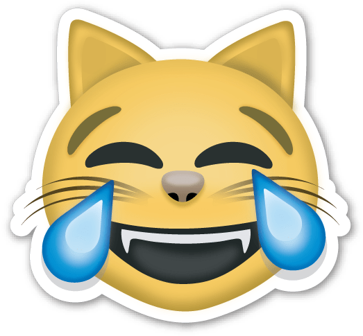 Cat Face With Tears Of Joy Emoji - Cat Laughing Emoji Png (528x492), Png Download