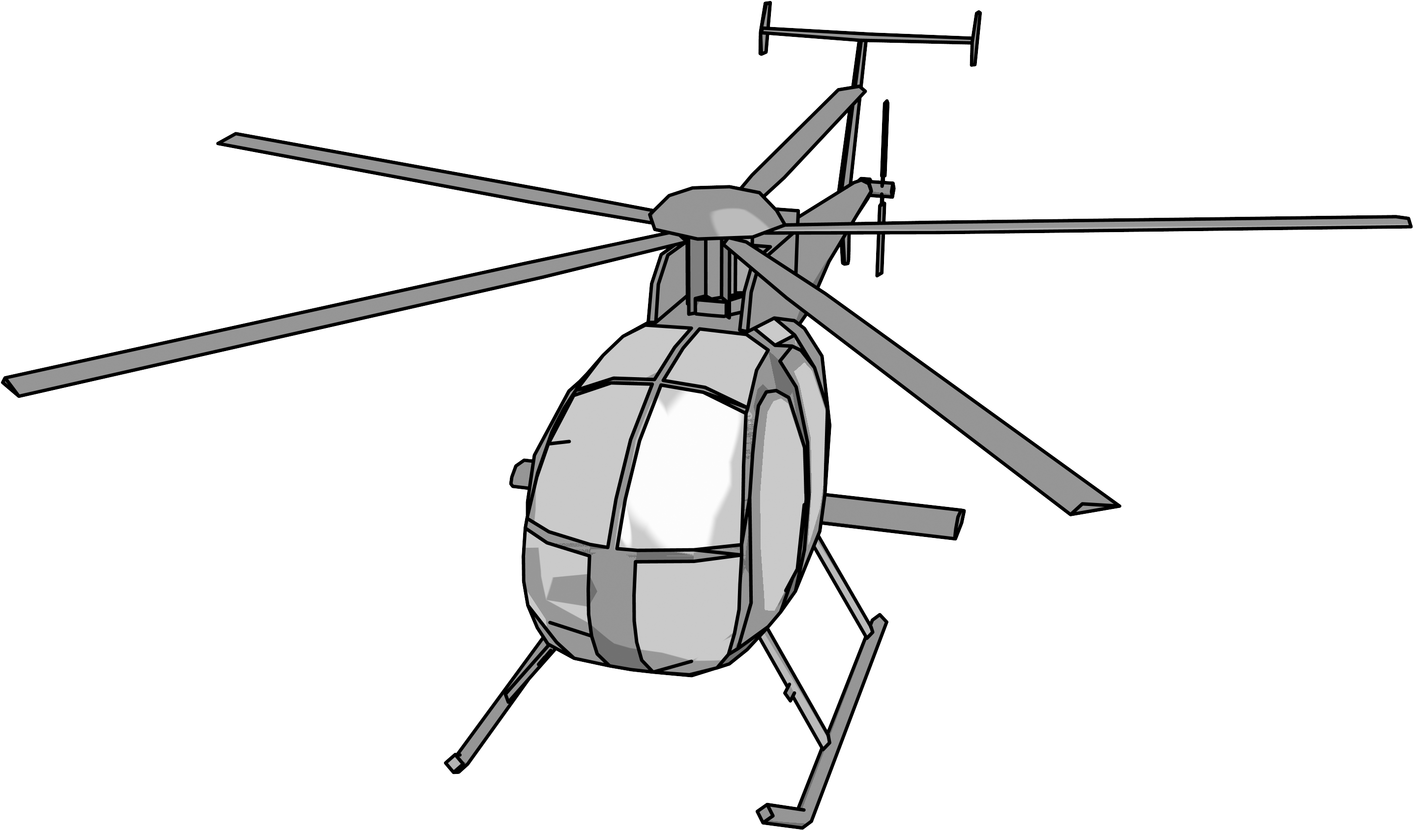 Md 500 Helicopter Png Clipart Picture - Helicopter (3000x1734), Png Download