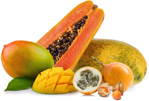 Tropical Fruits Png Free Library - Exotic Fruits Png (592x467), Png Download