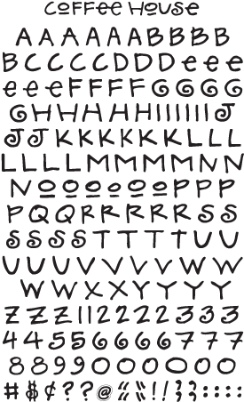 Coffee House Alphabet, Black Stickers - Mrs Grossman Mrs. Grossman's Stickers - Coffee House (288x472), Png Download