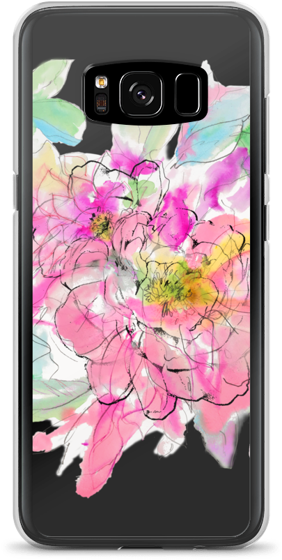 Watercolor Peony Samsung Case - Smartphone (1000x1000), Png Download