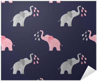 Cute Watercolor Elephants Pattern - Watercolor Painting (400x400), Png Download