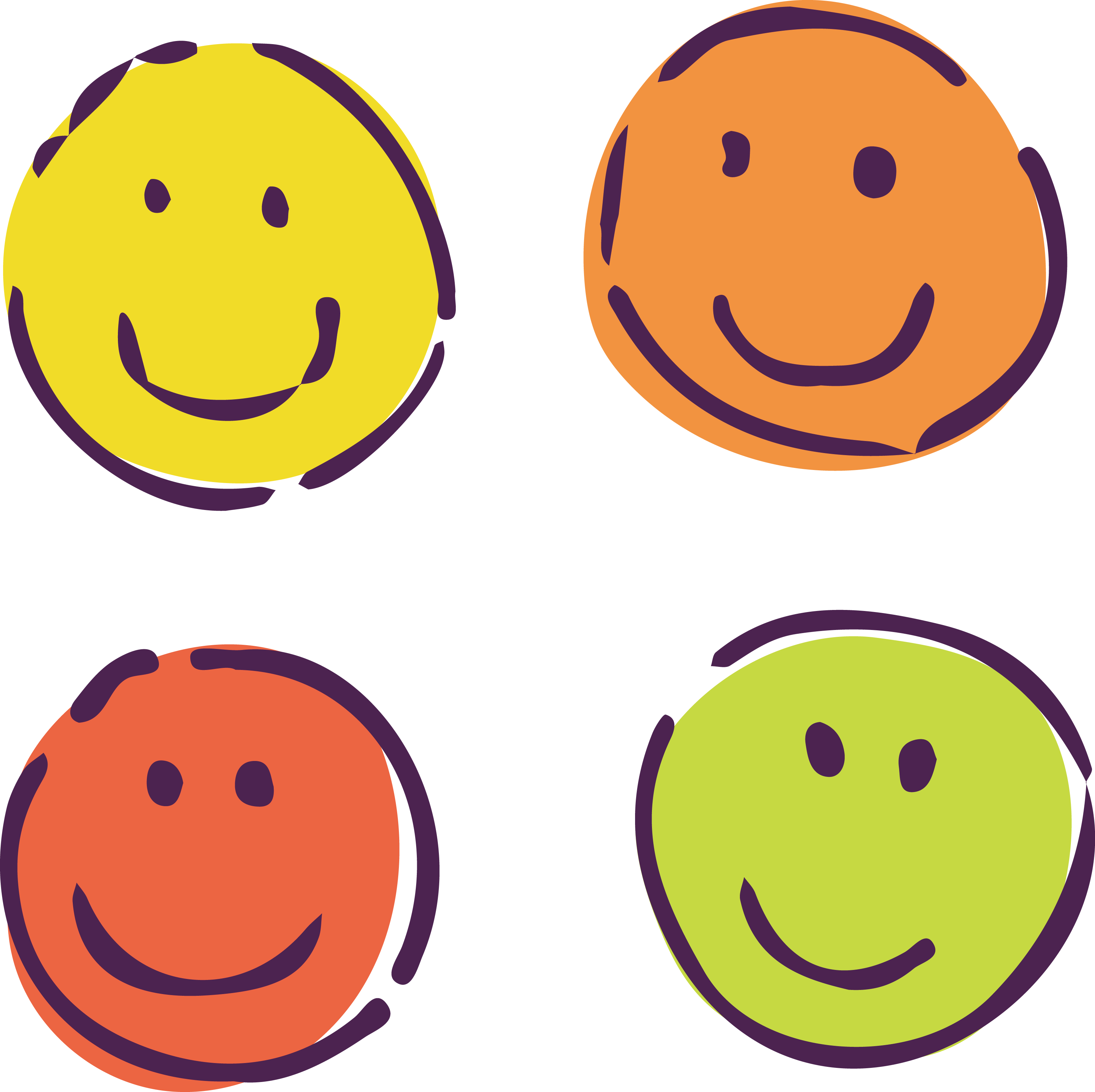 Jpg Freeuse Library Cartoon Clip Art Four Cartoons - Smile (3176x3167), Png Download
