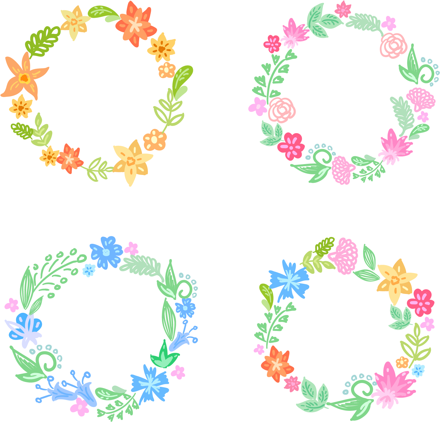 Watercolor - Wreath (1754x1740), Png Download