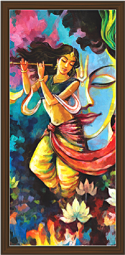 Jpg Transparent Stock Krishna Drawing Watercolor - Radha Krishna Watercolor Paintings (500x500), Png Download