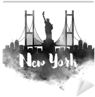 Watercolor New York City Skyline Wall Mural • Pixers® - Strange Law (400x400), Png Download