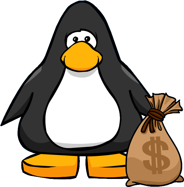 Money Bag From A Player Card - Club Penguin (670x637), Png Download