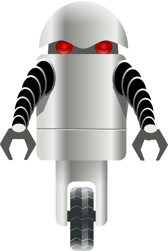 Things Carried By The Robot - Robot With One Wheel (536x800), Png Download