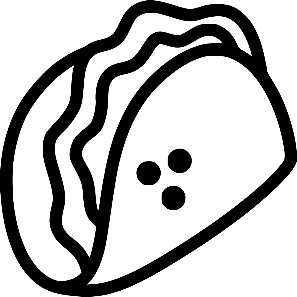 Png File - Taco Vector Png White (980x982), Png Download