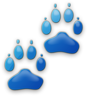 Paw Clipart Blue Dog - Blue Cat Paw Prints (420x420), Png Download