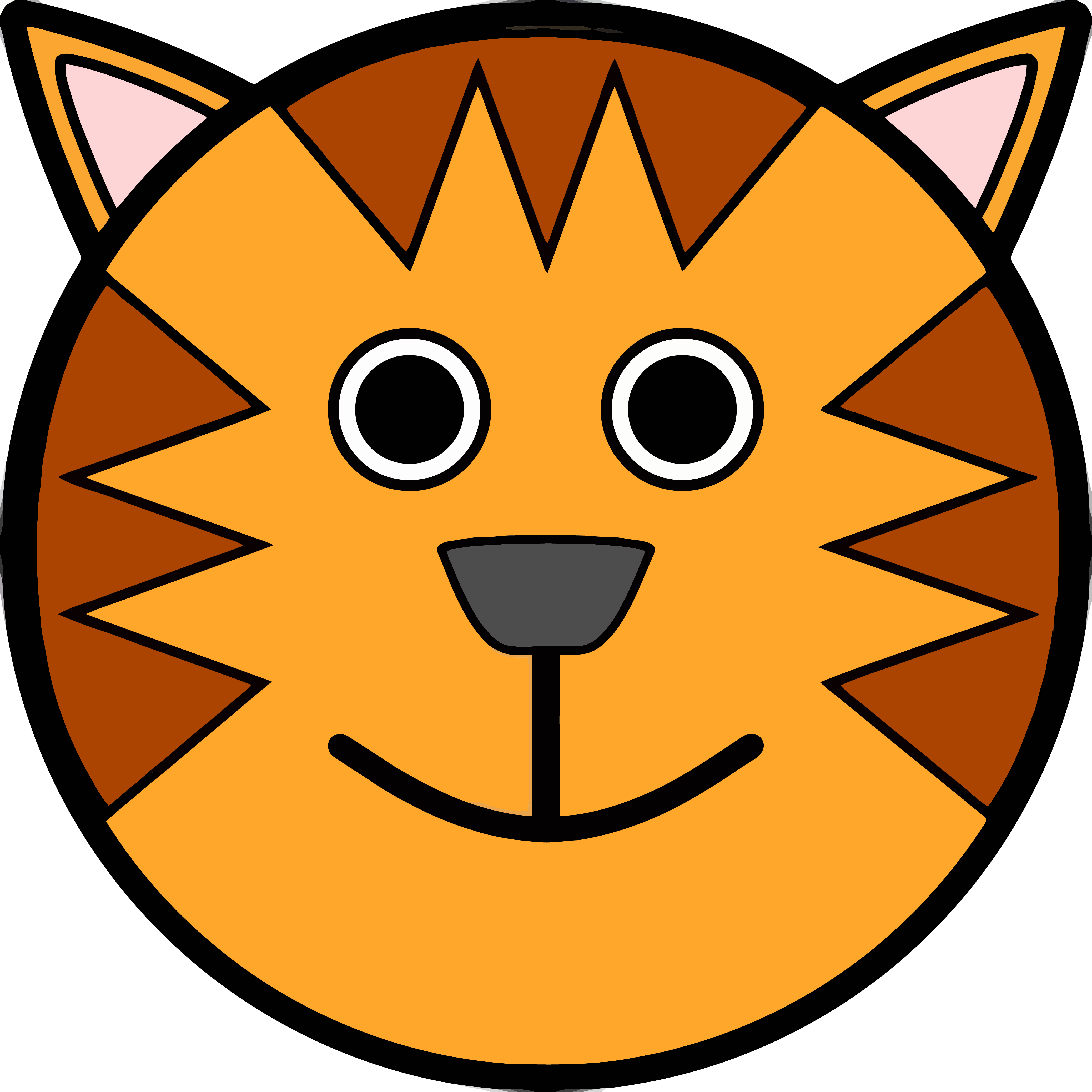 Circle Tigger Cat Face Clipart Png Image Download - Cat Face Cartoon (4151x4151), Png Download