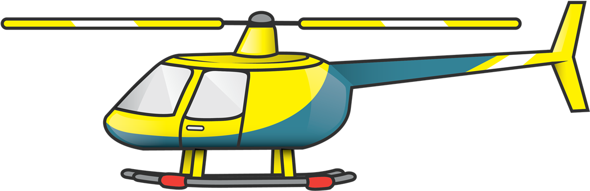 Helicopter Clipart Toy Car - Clip Art Of Helicopter (1200x516), Png Download