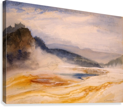 Great Springs Of The Firehole River Canvas Print - Western Confluence A Guide To Governing Natural Resources (429x372), Png Download
