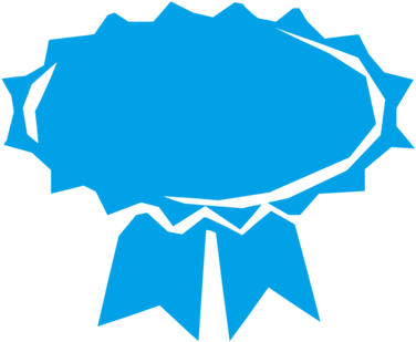 Ribbon Rosette Computer Icons Blue Award - Azul Clipart Imagem De Medalha Azul Png (401x340), Png Download
