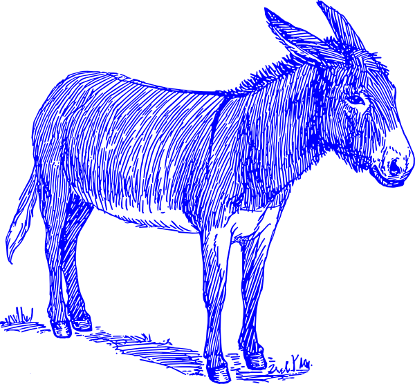 Blue Donkey Svg Clip Arts 600 X 556 Px (600x556), Png Download