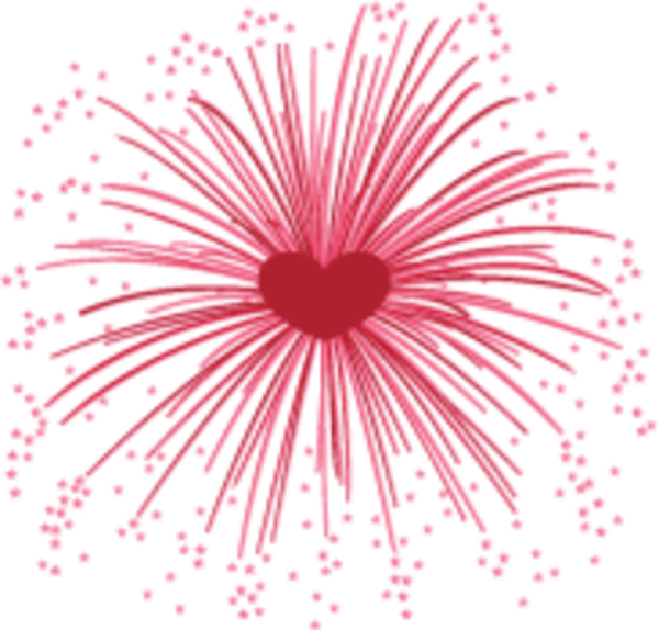 Fireworks Clipart Transparent Png - Heart Firework Png (600x574), Png Download