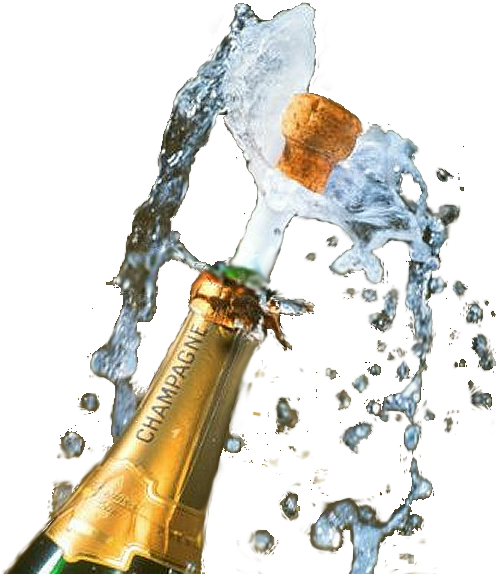 Popped Champagne Bottle Png (500x583), Png Download