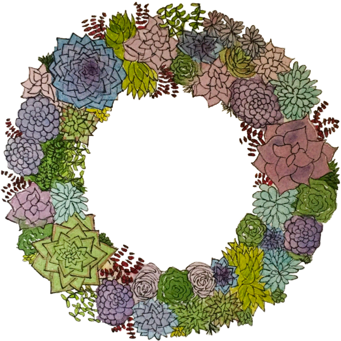 Wreath Print (1000x1000), Png Download