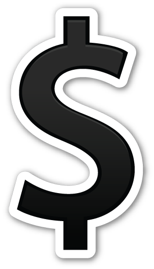 Emoticons│emoticones - - Emoji Symbols Dollar Sign (303x528), Png Download