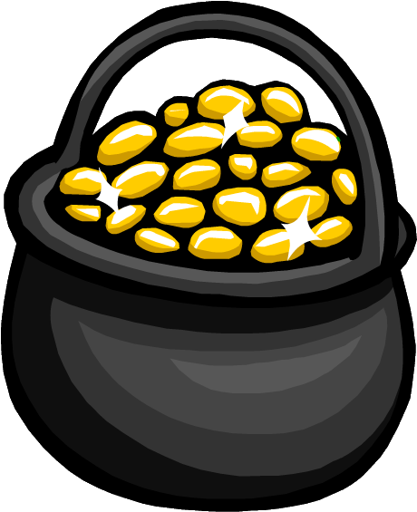 Pot O' Gold Clothing Icon Id 324 - Club Penguin Rockhopper (525x581), Png Download