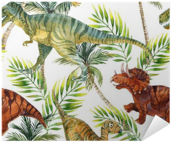 Dinosaur Watercolor Seamless Pattern Poster • Pixers® - Dinosaur (400x400), Png Download