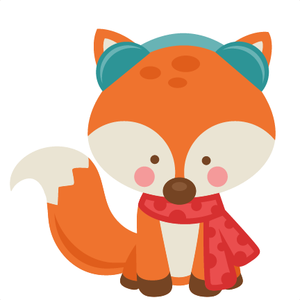 Fox Clipart Cute Winter - Clip Art Winter Fox (432x432), Png Download
