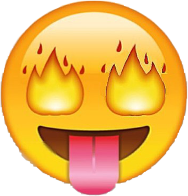 Fire Eyes Emoji Png (624x650), Png Download