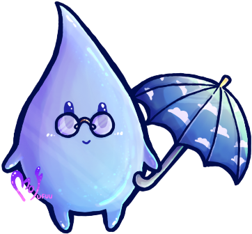 Drip The Umbrella Holding Raindrop By Mofufuu - Umbrella (379x345), Png Download
