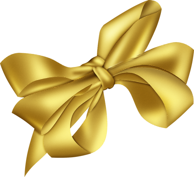 Gold Christmas Bow Clipart - Gold Bow Clipart (640x582), Png Download