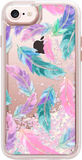 Girly Trend Casetify Iphone Liquid Glitter Case Pastel - Zazzle Pastellrosa-türkis-aquarell Versieht Muster (282x560), Png Download